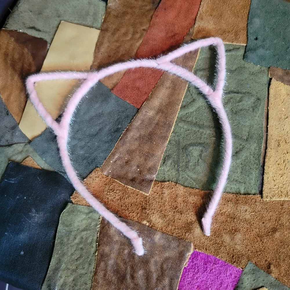 Fuzzy pink and blue Kitty Cat ear headbands - Adult Size - Never Worn